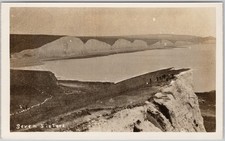 Seven Sisters Cliffs Sussex Coast Real Photo A M Bliss Lewes RPPC Postcard H80 picture