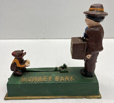 VTg Reproduction Cast Iron MONKEY BANK Mechanical Coin Bank picture