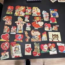 Lot of 30 Vintage Valentine’s Day Cards mid century many kinds 1940’s plus  picture