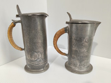 Scarce Antique Tudric Liberty 2x Lidded Jug Pitcher Archibald Knox Haseler -AF picture