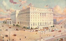 UK, England, Liverpool, Midland Adelphi Hotel USA Flag Postcard Antique 1910 N picture