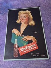 1943 Dr Pepper Earl Moran Pin Up Advertising Calendar Top Vintage Original picture