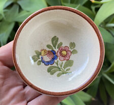 Vtg Little German Hand-Painted Floral Pottery Bowl 3.5in W x 1in T West Germany picture