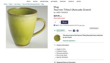 Jars France Mug Avocado Green Tourron Tilleul French Country Coffee Cup Set of 6 picture