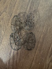 Set of 4 Rustic Wire Egg Decorations Primitive Farmhouse Easter Decor picture
