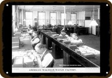1893 AMERICAN WALTHAM Watch Factory Vintage-Look *DECORATIVE REPLICA METAL SIGN* picture