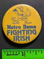 Vintage Notre Dame Fighting Irish Pinback Pin picture