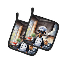 Manchester Terrier The Chef Pair of Pot Holders DAC6285PTHD picture