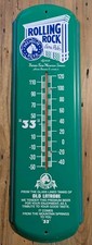 Vintage 1992 Rolling Rock Premium Beer Metal Thermometer 27”  Working  picture