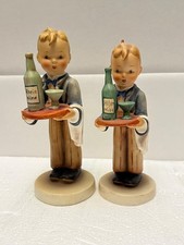 2 Goebel Hummel figurines # 154/0  & 154 WAITER RARE HIHEE MICHE TMK 2 FULL BEE picture