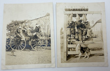 AMAZING c1915-20 Halloween Costume Creepy Clown Dog Cat Antique Photo picture