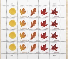 Vibrant Leaves Post Card Stamps  20/block  ($.65/ea) picture