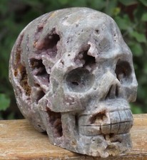Large Laurvikite (Larvikite) Crystal Skull Polished and Raw 1.2KG 125mm Long picture