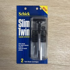 Vtg 1989 NOS Schick Slim Twin Razor System Fixed Head Pivot 2 Blade Cartridges picture
