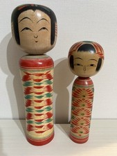 Vintage Japanese Kokeshi Doll Set Signed Akiyama Kazuo Saito Matsusuke Wooden picture