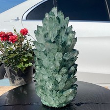30LB Newly discovered green phantom quartz crystal cluster minerals picture