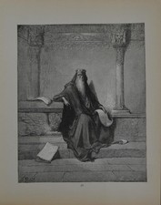 Antique Religious Art Print 1880 Gustave Dore Solomon Christian Art picture
