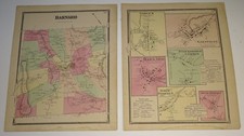 (2) 1869 BARNARD VERMONT MAPS from F. W. Beers Atlas, both 12.75 x 15.75