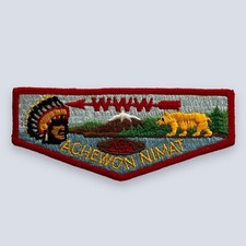 Achewon Nimat Lodge 282 OA Flap San Francisco Bay Area Council Patch 60s RARE S2 picture