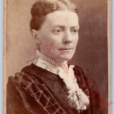 c1870s Belvidere IL CDV Photo J. Haynes Photographer Mid-Age Woman Portrait Vtg picture