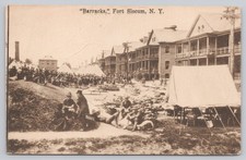 Fort Slocum NY Barracks WWI Era Postcard Italia Art Co. picture