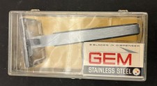 Vtg Gem Contour 1 Stainless Steel Razor New NOS in Box picture