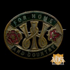 WWI WW1 Era Women's Patriotic League 'For Home and Country' Enamel Badge #D249 picture