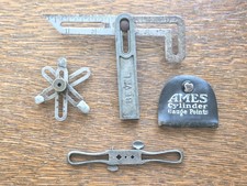 Vintage Ames Cylinder Gage Points/Twix Bevel/Card Clamp Stop/ Unbranded Tool picture