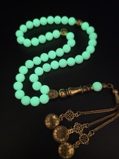 LUMINOUS STONE ISLAMIC PRAYER ROSARY 45 Beads Misbah مسباح سبحة حجر الطاقة picture