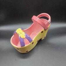 Vintage Pottery Ceramic Platform Shoe Planter Retro Mod Groovy Polka Dot picture