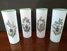 4 VTG Federal Glasses Chinoiserie High Ball 6 3/4 in Tall Frosted Barware MCM picture