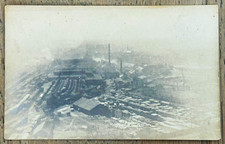 Vintage RPPC Lumber Mill Aerial View Rail Yard Lumber Stacks Velox c1910s Photo picture