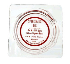 Vintage Ashtray / Sportsman's Bar / Carl & Charlie Knutson /  Niobrara Nebraska picture