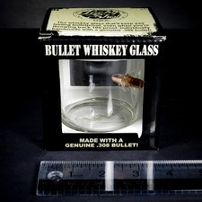 Bullet Whiskey Glass Lucky Shot 10oz. Real .308 Bullet Barware Mancave NEW picture