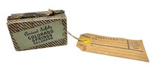 Vintage Antique Wood Block Souvenir Figurine Suitcase Colorado Springs 3” picture