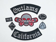 Outlaw California Forgives Biker Patch Embroidered Iron On Rider Full Set picture