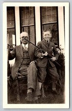 Vtg Photo - Grandson rifle Hunting knickers grandpa in magnolia park CA | c1928 picture