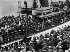 Emigrants aboard ocean liner RMS Zealandic prepare depart Liverpoo- Old Photo picture