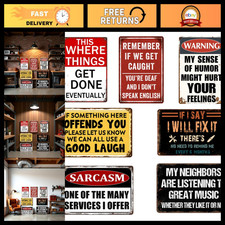 Funny Vintage Metal Tin Sign for Man Cave Decor - Garage Wall Art 8x12 Inch picture