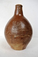 Antique Bellarmine Jug Salt-Glazed Stoneware German 1650 Wine Bottle With Mark