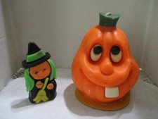 Lot of Vintage Suni Halloween Pumpkin Candle 3.5'' -5'' Tall picture