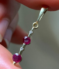RARE GORGEOUS RUBY DIAMOND FACTED CRYSTAL PENDANT IN GOLD picture