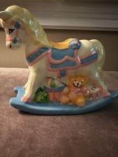 ENESCO ROCKING HORSE Coin BANK VINTAGE 1982 picture