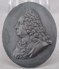 Wedgwood Fontenelle Black Basalt Portrait Medallion Plaque C.1780-1795 picture