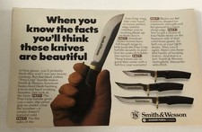 1980s Smith & Wesson Knives Vintage Print Ad Advertisement pa18 picture