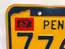 1967 Pennsylvania License Plate Registration Sticker, PA, Classic, Vintage, Tag picture