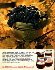 1962 Kraft Vintage Print Ad Grape Jelly Preserves Fall Leaves Food Ephemera picture