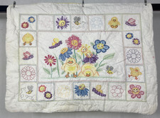 Vintage Handmade Beautiful Donna Dewberry Multicolored Baby Quilt 104x78 cm picture