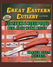 GEC Farm & Field Tool. 715126 Bull Nose knife. Orange Linen Micarta picture