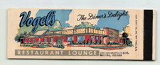 Vintage Vogel's Restaurant Lounge Whiting Indiana The Diner's Delight Matchbook picture